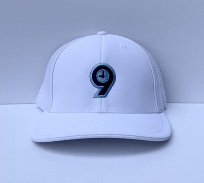 #ANOTHER9 Logo Flexfit White & Blue