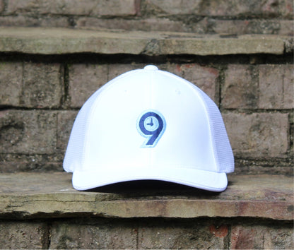 #ANOTHER9 Logo Flexfit White & Blue
