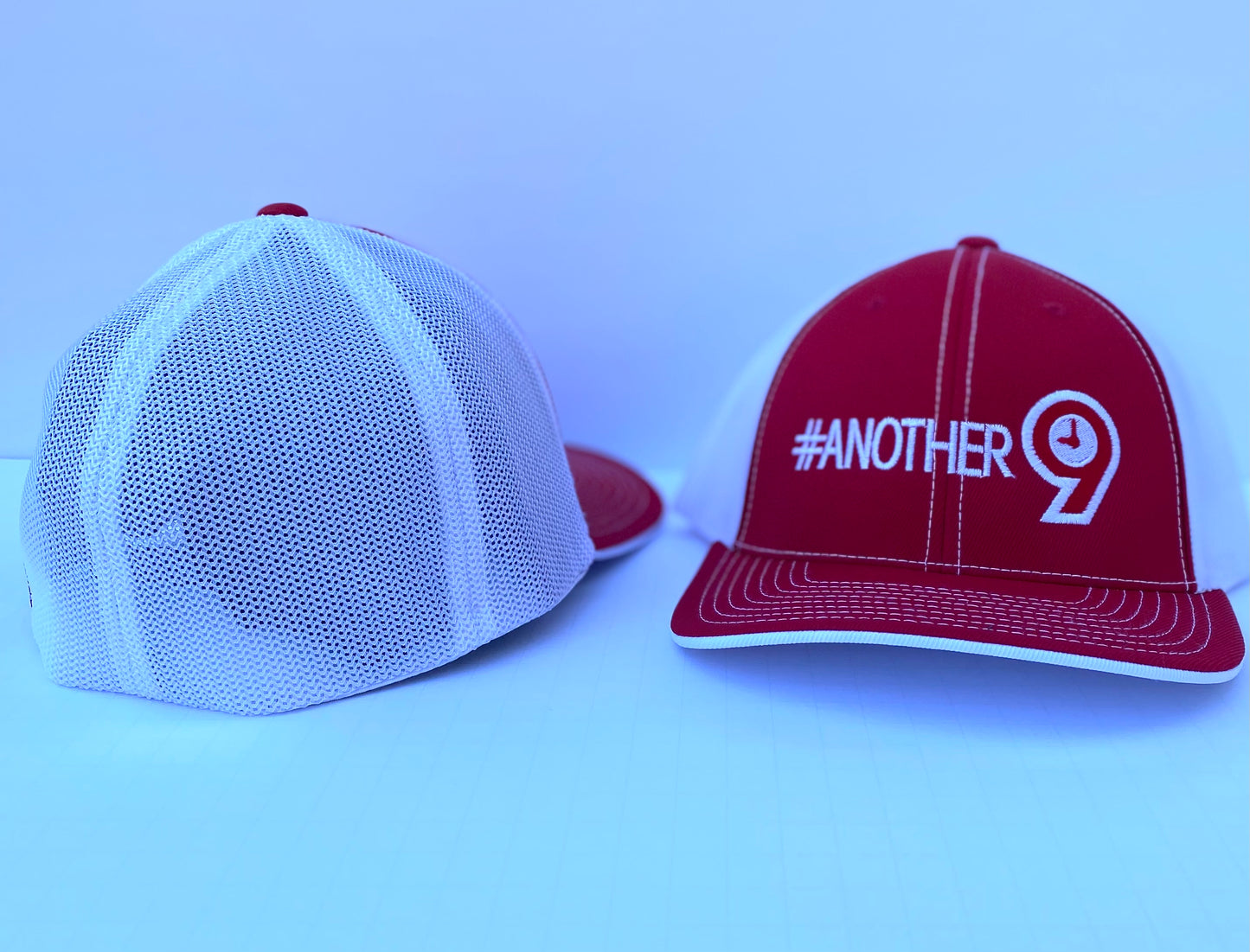 #ANOTHER9 Flex Fit Hat Red & White
