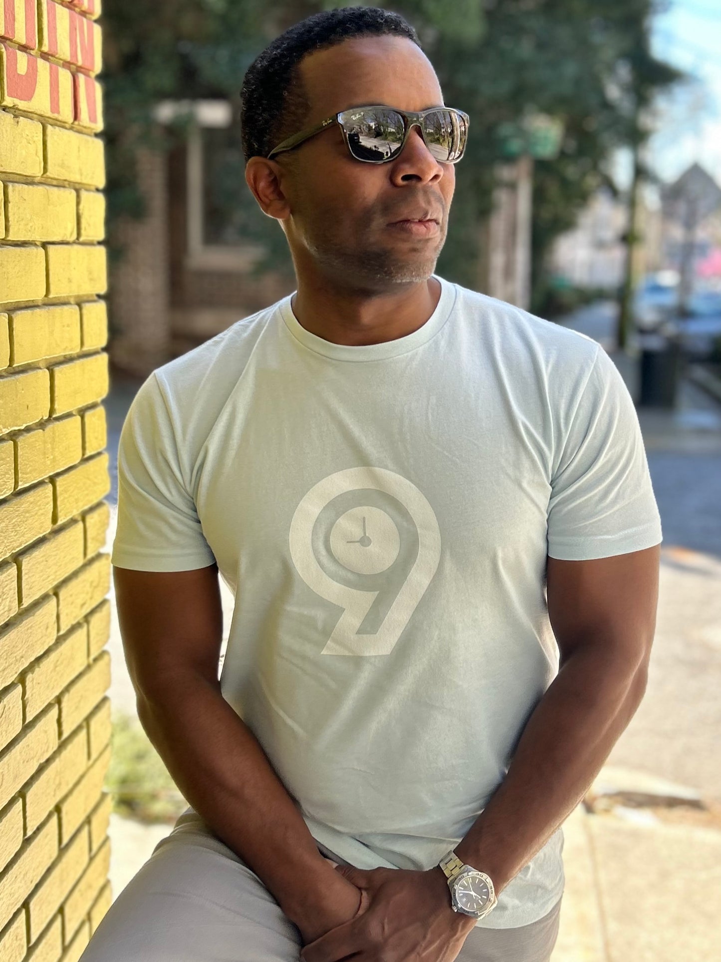 Another9 Men's Logo Tee Sky Blue